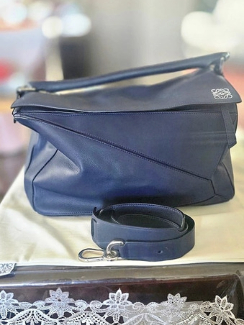 Loewe Puzzle Bag Large Leather Shoulder Bag